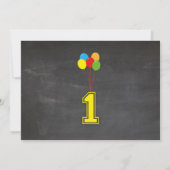 プライマリーカラー誕生日ガールズボーイズ1st One Photo 招待状 (裏面)