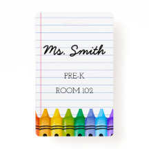 プライマリークレヨン付きプレKデイケア先生バッジ