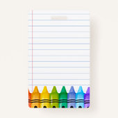 プライマリークレヨン付きプレKデイケア先生バッジ バッジ (裏面)