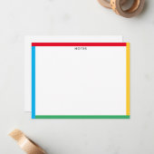 プライマリー縁どカラーかわいい先生または子供 ノートカード (正面/裏面インサイチュ)