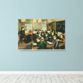 プライマリー・パブリック中国ののクラスルーム・ビュー キャンバスプリント (インサイチュ (ウッドフロア))