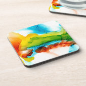 プライマリ梅 – 水彩 コースター (左側)