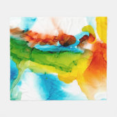 プライマリ梅 – 水彩 フリースブランケット (正面(横))