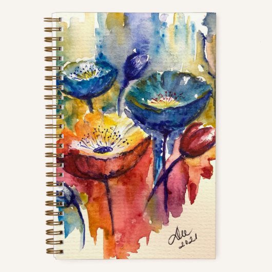 プライマリ花スパイラルノートブック ノートブック (正面)