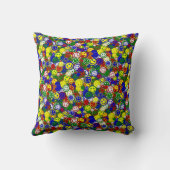 プライマリ顔ビーズ-GREEN-16x16装飾用クッション クッション (裏面)