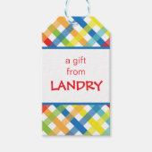プライマリCrissクロスパーソナライズされたギフトラベル ギフトタグ (正面)