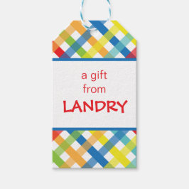 プライマリCrissクロスパーソナライズされたギフトラベル ギフトタグ
