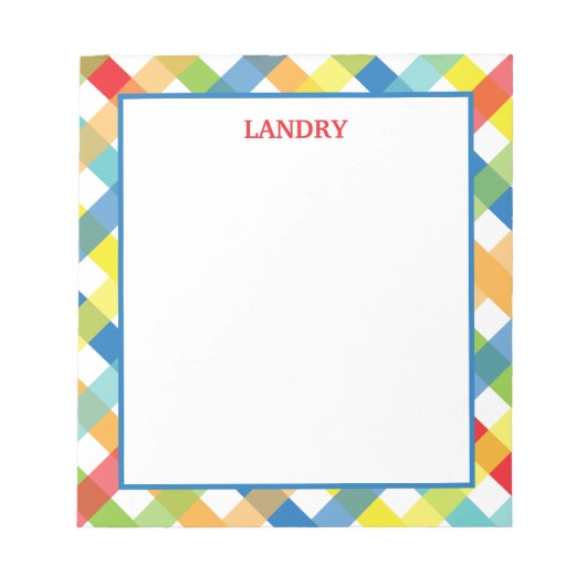 プライマリCrissクロスパーソナライズされたメモ帳 ノートパッド (正面)