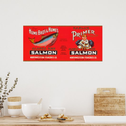 プライマーブランドサーモンラベル – ワシントン州シアトル ポスター (キッチン)