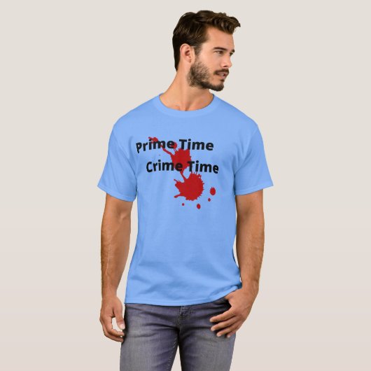 プライムタイム犯罪時間男性用Tシャツ Tシャツ (正面フル)
