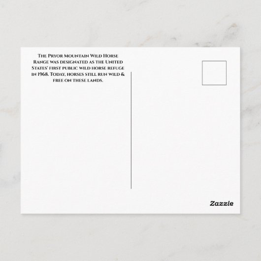 プライヤマウンテンワイルドウマランニングーズ無料 ポストカード (裏面)