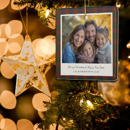 プライ伝統的ド/タータンチェックホリデーセラミックオーナメント セラミックオーナメント