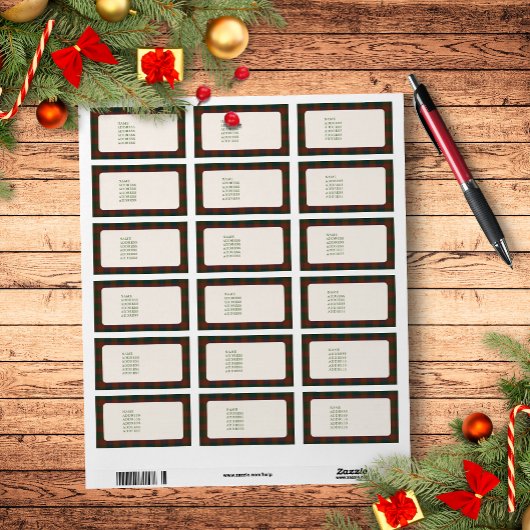 プライ伝統的ド/タータンチェック住所 シール