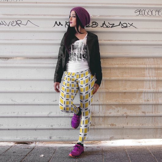 プライ市松模様にド レギンス