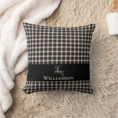 プライ素朴ドモノグラムディアー | クリームホワイトブラック クッション (ブランケット)