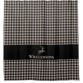 プライ素朴ドモノグラムディアー | クリームホワイトブラック シャワーカーテン (正面)