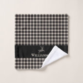 プライ素朴ドモノグラムディアー |黒クリームホワイト バスタオルセット (ウォッシュタオル)