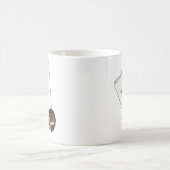 プラカードおもしろいを持つハリネズミ漫画の抗議者 コーヒーマグカップ (中央)