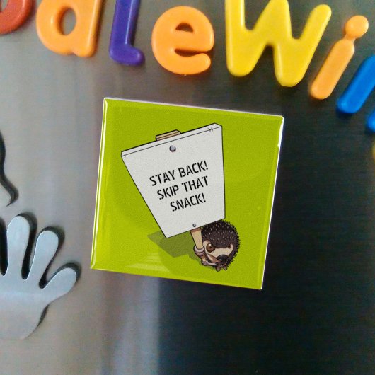 プラカードおもしろいマンガのハリネズミを持つプロテスター マグネット