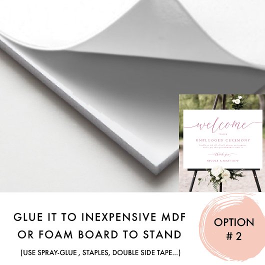 プラグを抜いた式のサイン結婚にピンクの歓迎 ポスター