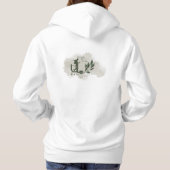 プラグを抜いて進化 | ミニマルやる気を起こさせるフード付きスウェットシャツ パーカ (裏面)