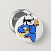 プラグを抜かれる英語Budgie 缶バッジ (正面&裏面)