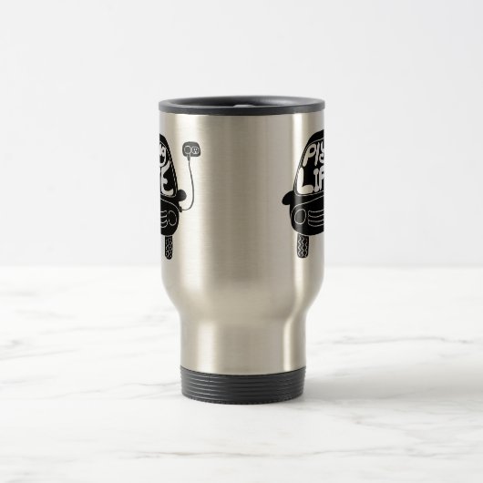 プラグライフかわいいブラックエレクトリックカー トラベルマグ (中央)