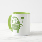 プラグライフかわいいライトグリーン電気自動車 マグカップ (正面左)