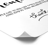 プラグ抜き式シンプルの手書き結婚サイン ポスター (角)