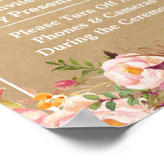 プラグ抜き式結婚のサインフローラクラフト ポスター (角)