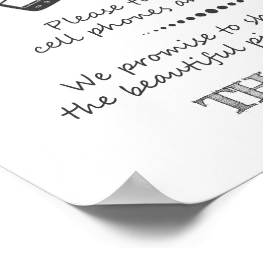 プラグ抜き式結婚のポスター式のサイン ポスター (角)