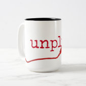 プラグ抜き文字付き赤USBケーブル ツートーンマグカップ (正面左)