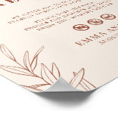 プラグ結婚を抜いた式のサインBohoフローラ ポスター (角)