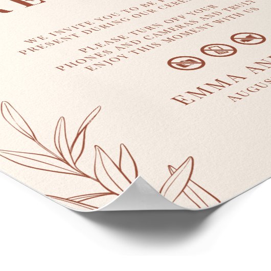 プラグ結婚を抜いた式のサインBohoフローラ ポスター (角)