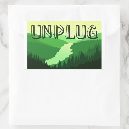 プラグ解除 長方形シール (バッグ)