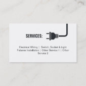 プラグ&ワイヤー電気技師黄色の名刺 名刺 (裏面)