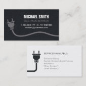 プラグ&ワイヤ電気技術者の電気テクスチャ 名刺 (正面/裏面)