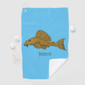 プラコフィッシュ漫画イラストレーション ゴルフタオル (インサイチュ)