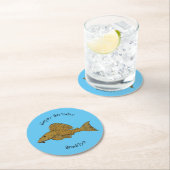 プラコフィッシュ漫画イラストレーション ラウンドペーパーコースター (インサイチュ)