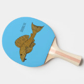 プラコフィッシュ漫画イラストレーション 卓球ラケット (横)