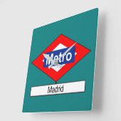 プラサメトロマドリード スクエア壁時計 (傾斜)