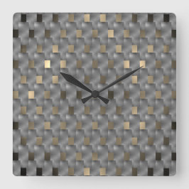 プラサcinza sobre fundo marrom claro, tons pretos スクエア壁時計