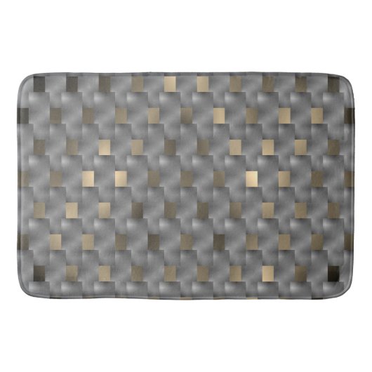 プラサcinza sobre fundo marrom claro, tons pretos バスマット (正面)