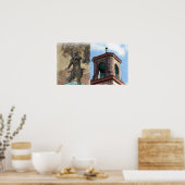 プラザ建物と噴水詳細 ポスター (キッチン)