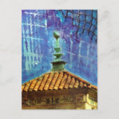 プラザ建物ミックスメディアコラージュ ポストカード (正面)