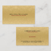 プラシエレガントュ金ゴールドペイズリーパタ結婚ーンのデザイン 名刺 (正面/裏面)