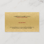 プラシエレガントュ金ゴールドペイズリーパタ結婚ーンのデザイン 名刺 (裏面)