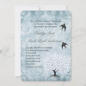 プラシッドブルーダマスクハートリーフアクアツリー 招待状 (正面)
