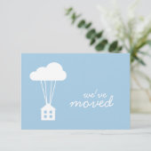 プラシッドブルーハウス&クラウド引っ越し祝いパーティー招待状 招待状 (スタンド正面)