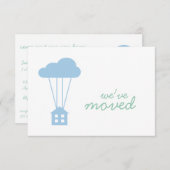 プラシッドブルーハウス&クラウド引っ越し祝いパーティー招待状 招待状 (正面/裏面)